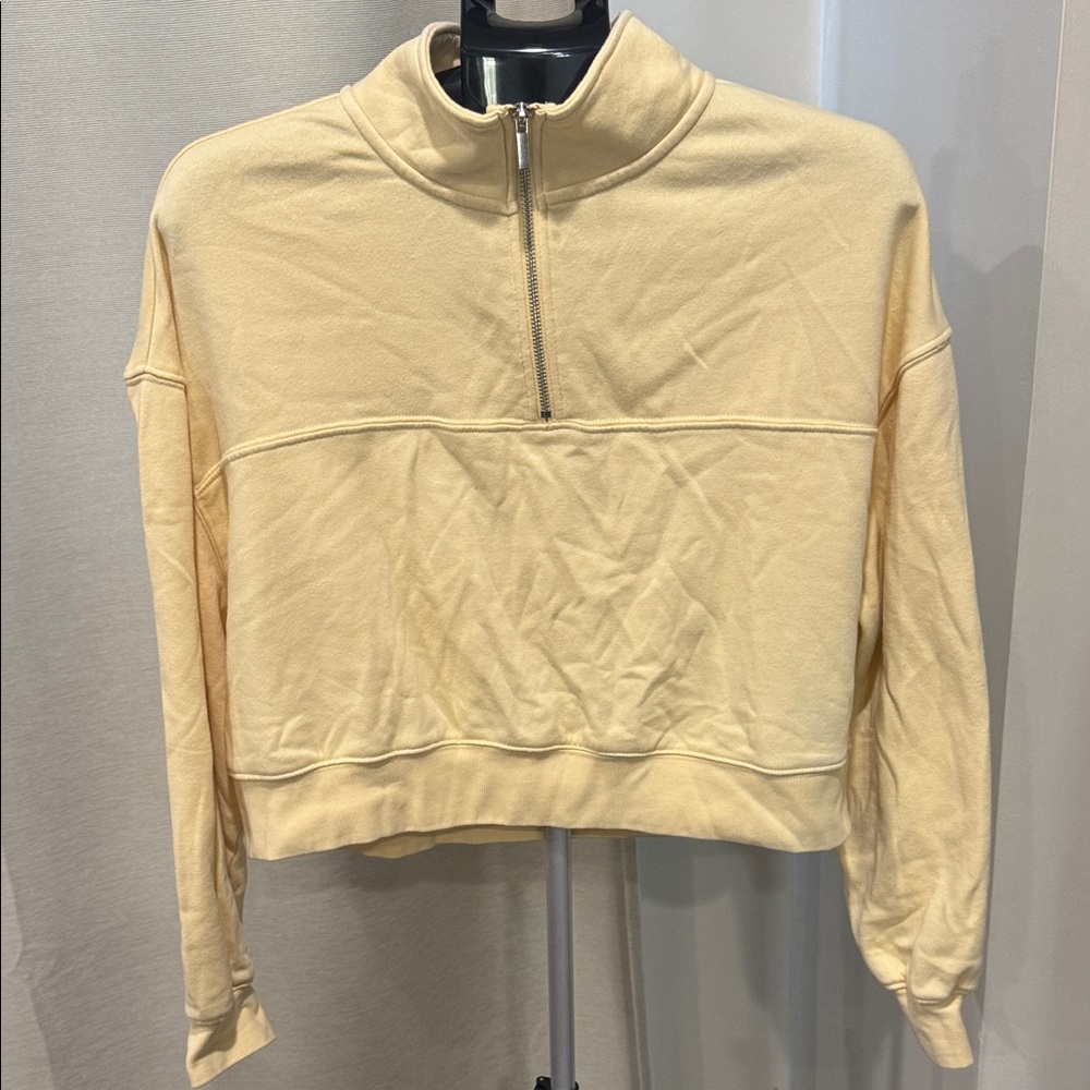 Women's Cream Half-Zip Sweater
